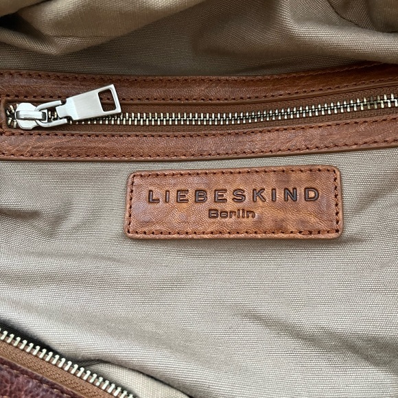 Liebeskind Berlin Double Esthter Leather Brown Satchel Bag - Picture 2 of 6